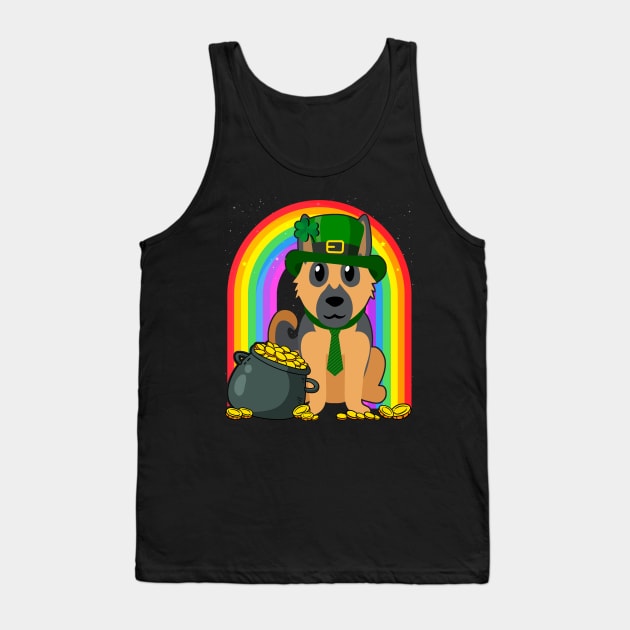 German Shepherd Rainbow Irish Clover St Patrick Day Dog Gift graphic Tank Top by theodoros20